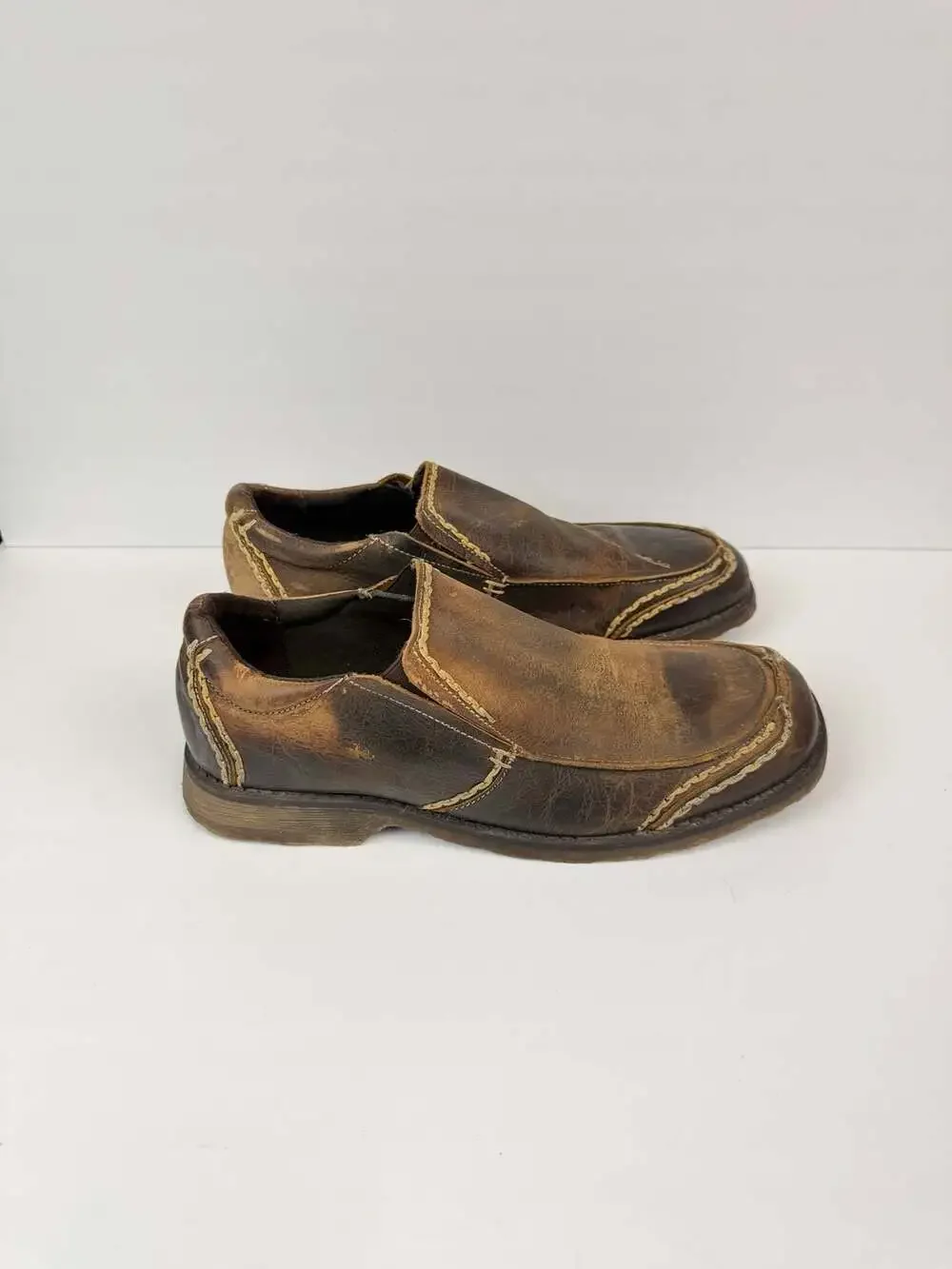 Bed Stu Shoes Men's Brown Slip On Casual Brown Leather Loafer Shoes US 11